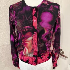 Fuzzi NWT Women's Vibrant Cardigan Sz S Stunning Pink & Purple